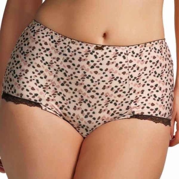 New ELOMI Confetti EL8366CHP Beige Brown Full Coverage XL Panties Underwear Lace - Picture 1 of 9